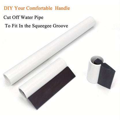 2piece DIY Mini Silicone Squeegee Window Tint Squeegee for for Window Glass, Mirror, Shower and Sink - Black